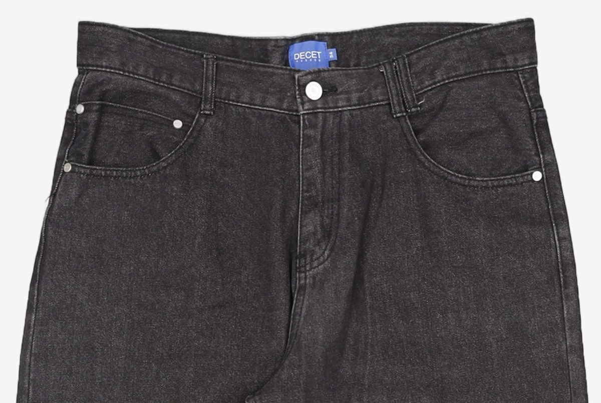 데케트(DECET) Mid Rise Wide Jeans DCPT027AshBlack 34