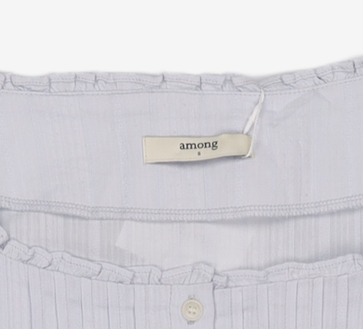 어몽(AMONG) A RUFFLE SQUARE-NECK BLOUSE_LIGHT BLUE S