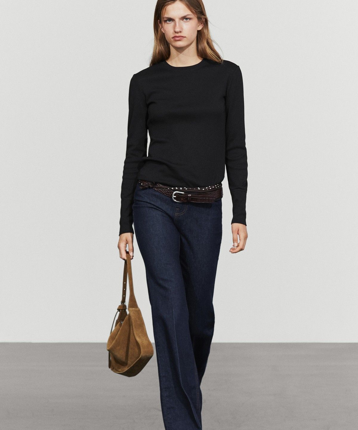 마시모두띠(MASSIMO DUTTI) 100% 코튼 긴소매 티셔츠