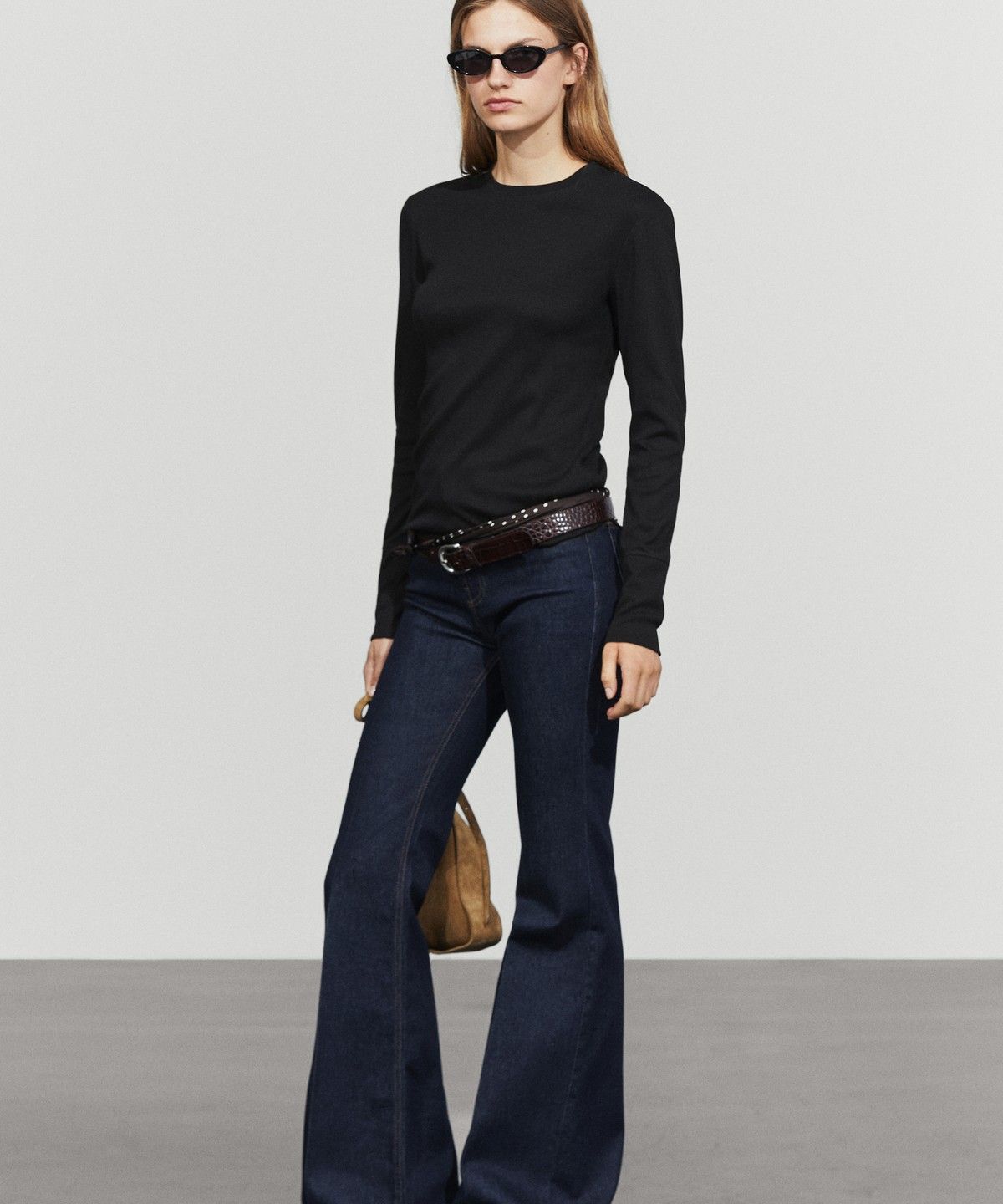 마시모두띠(MASSIMO DUTTI) 100% 코튼 긴소매 티셔츠
