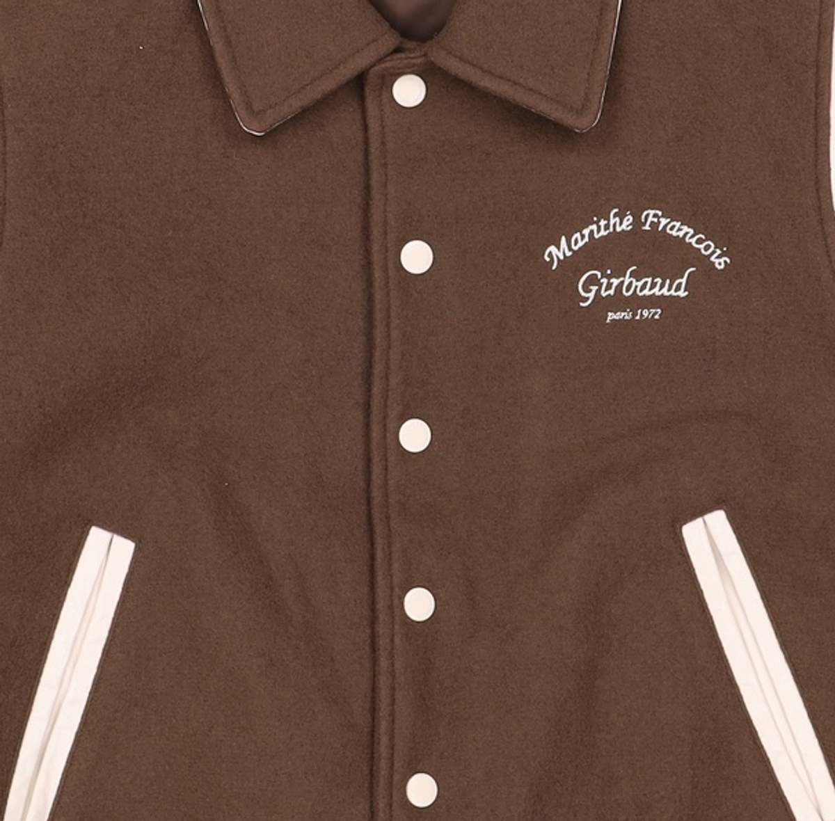 마리떼 프랑소와 저버(MARITHÉ + FRANҪOIS GIRBAUD) WOOL BLENDED VARSITY JACKET brown S