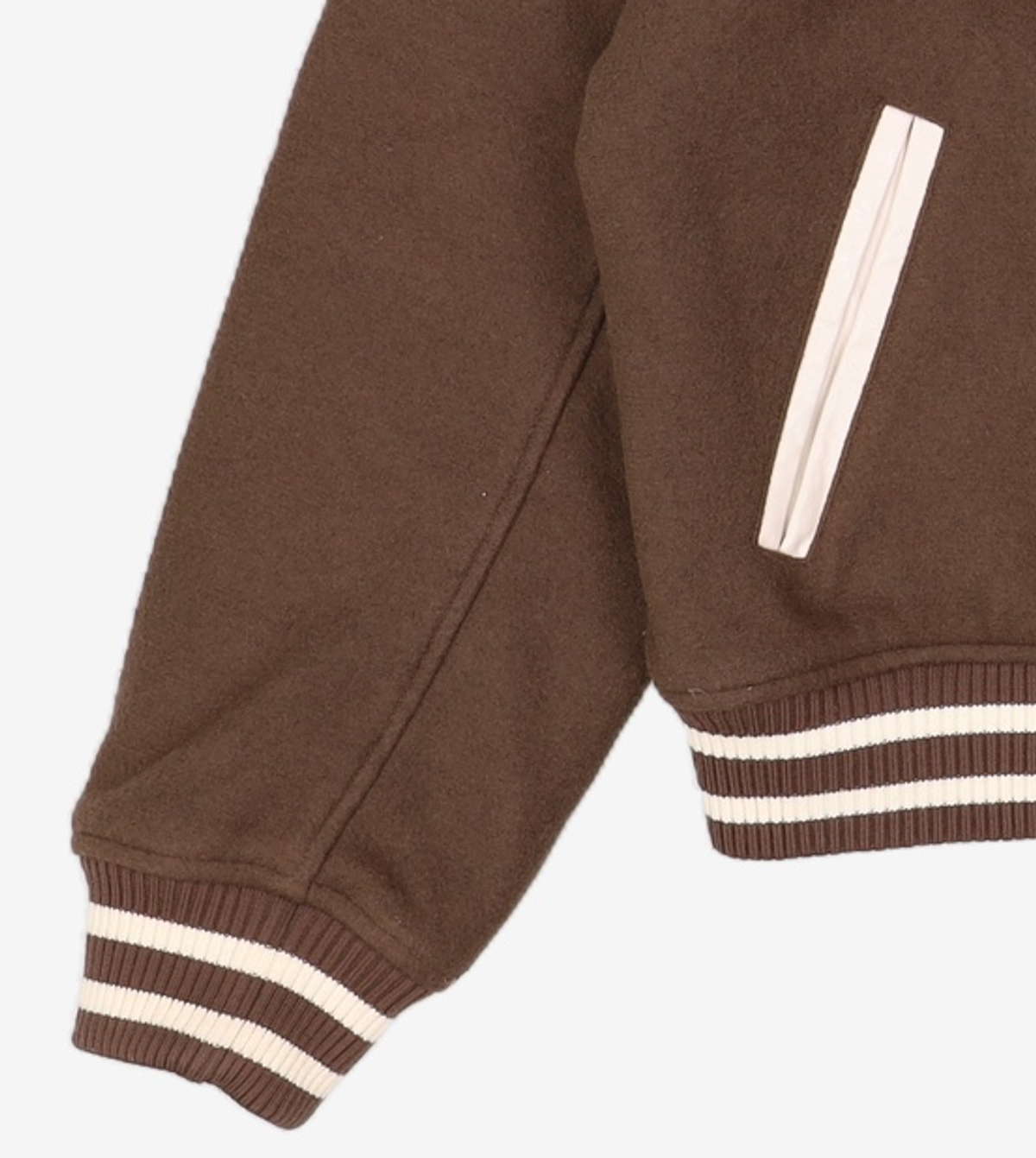 마리떼 프랑소와 저버(MARITHÉ + FRANҪOIS GIRBAUD) WOOL BLENDED VARSITY JACKET brown S
