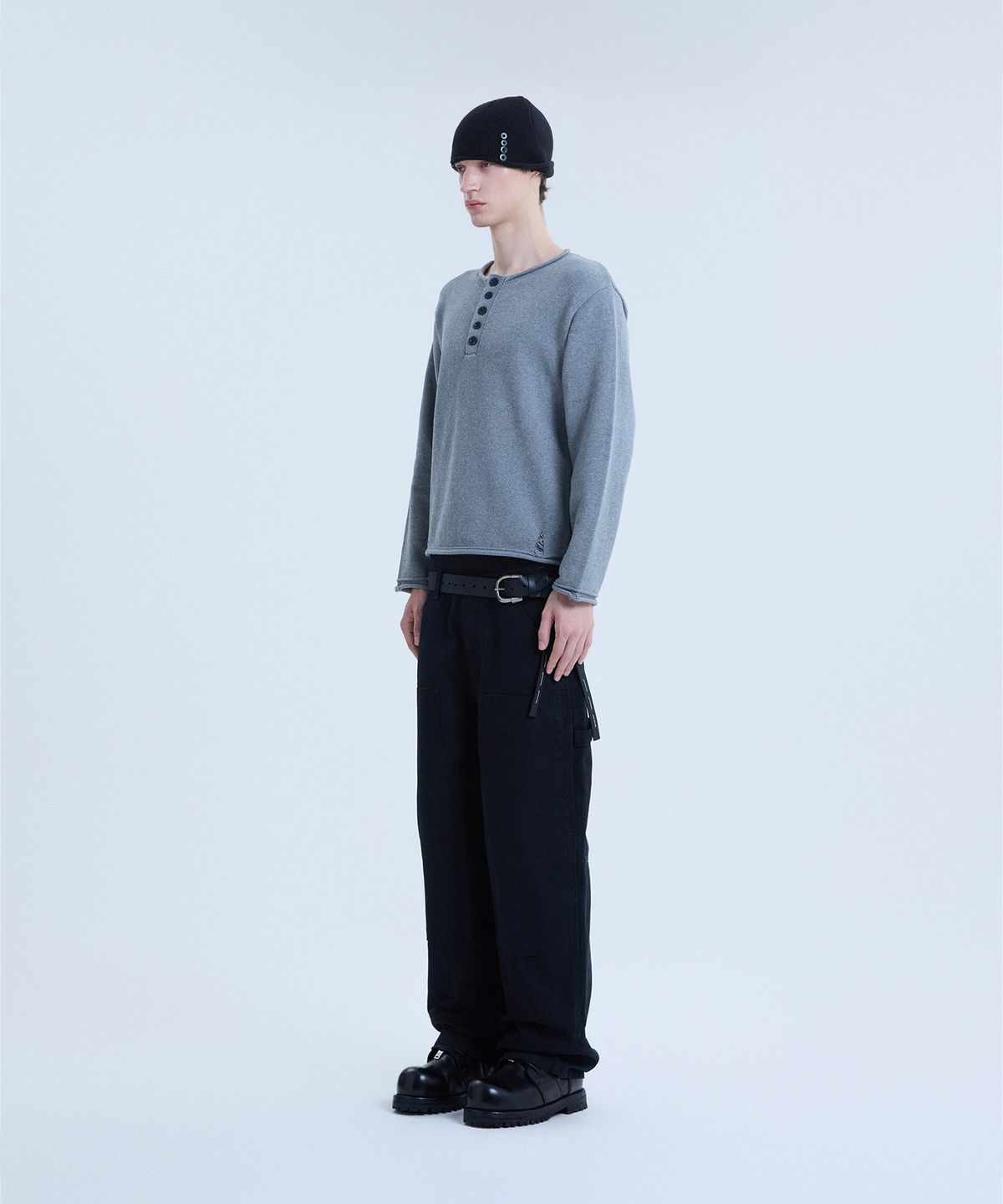 노이즈(NOISE) 더블니 카펜터 워크 팬츠_[BLACK]