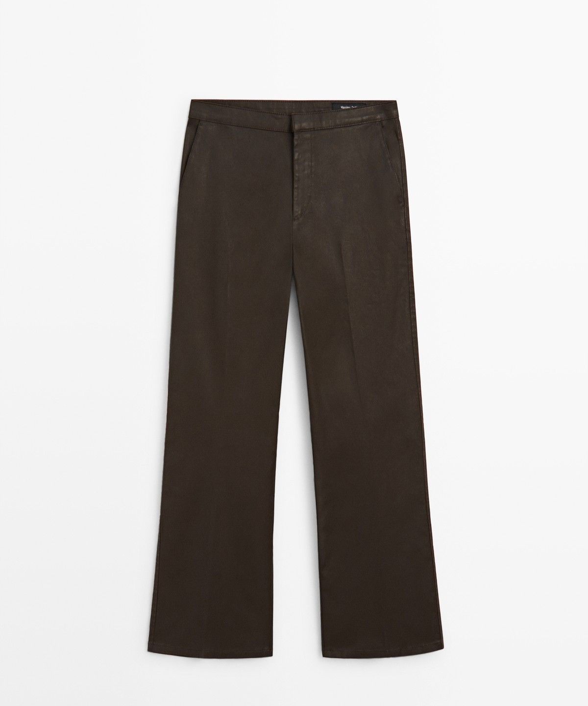 마시모두띠(MASSIMO DUTTI) 러버 코팅 크롭 플레어 팬츠