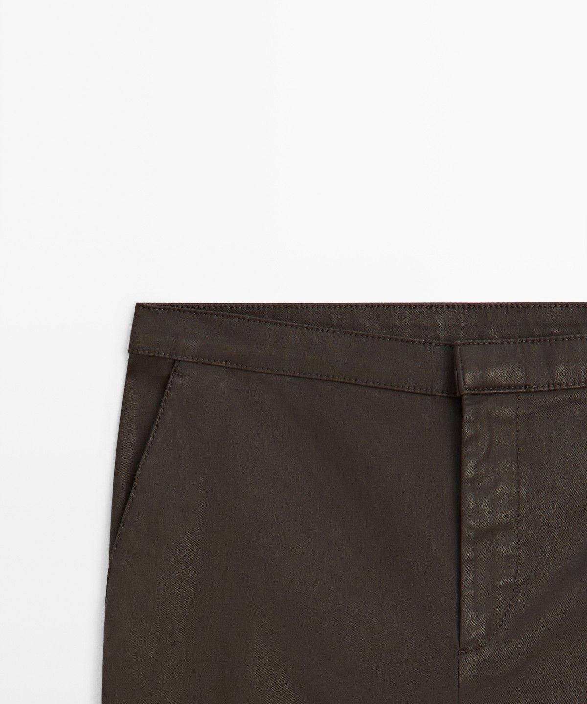 마시모두띠(MASSIMO DUTTI) 러버 코팅 크롭 플레어 팬츠