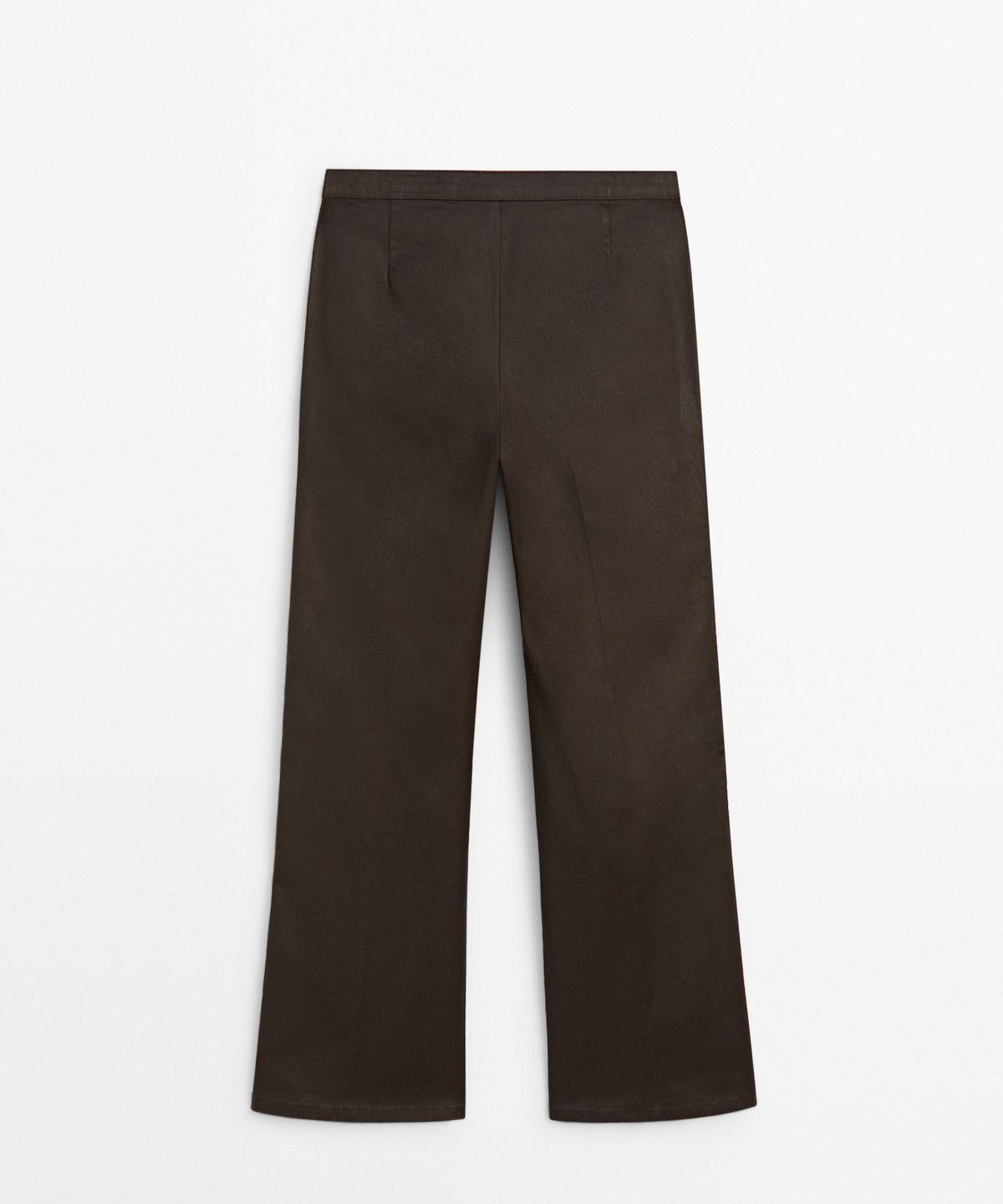 마시모두띠(MASSIMO DUTTI) 러버 코팅 크롭 플레어 팬츠