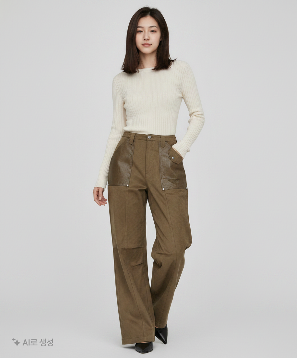 오디너리 홀리데이(ORDINARY HOLIDAY) 스웨이드 턱 와이드 팬츠 [KHAKI] M