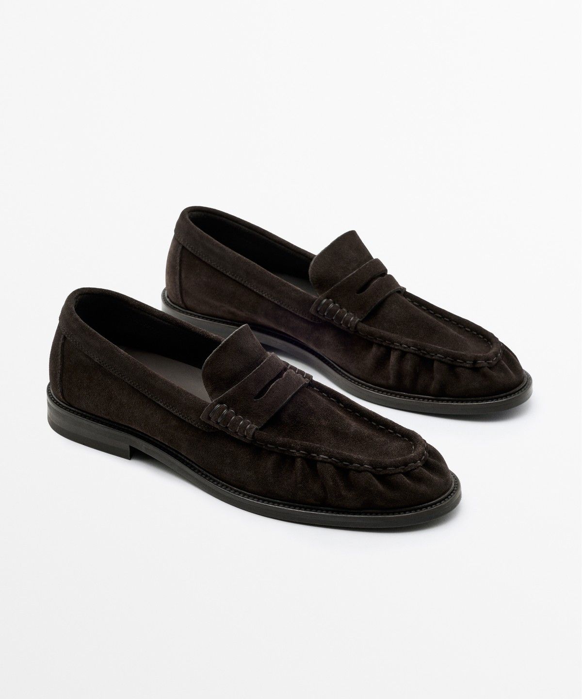 마시모두띠(MASSIMO DUTTI) 스플릿 스웨이드 셔링 로퍼