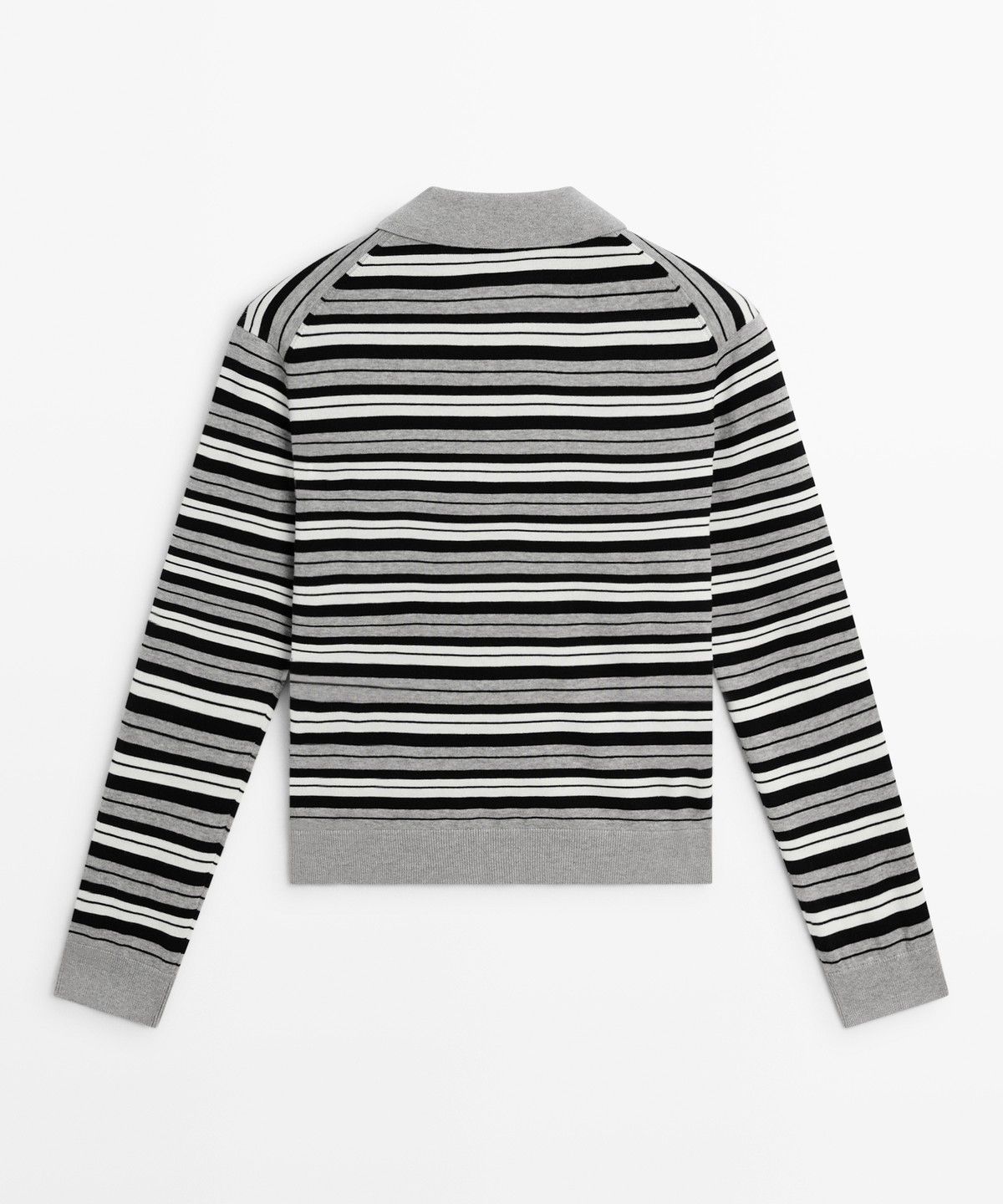 마시모두띠(MASSIMO DUTTI) 스트라이프 디테일 버튼 가디건