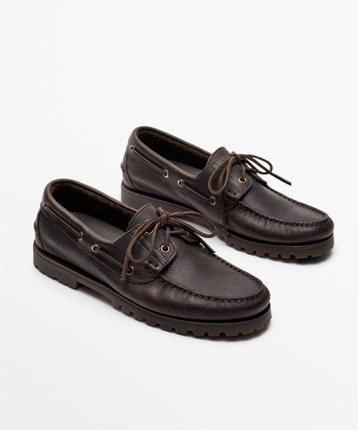 마시모두띠(MASSIMO DUTTI) 나파 가죽 보트 슈즈
