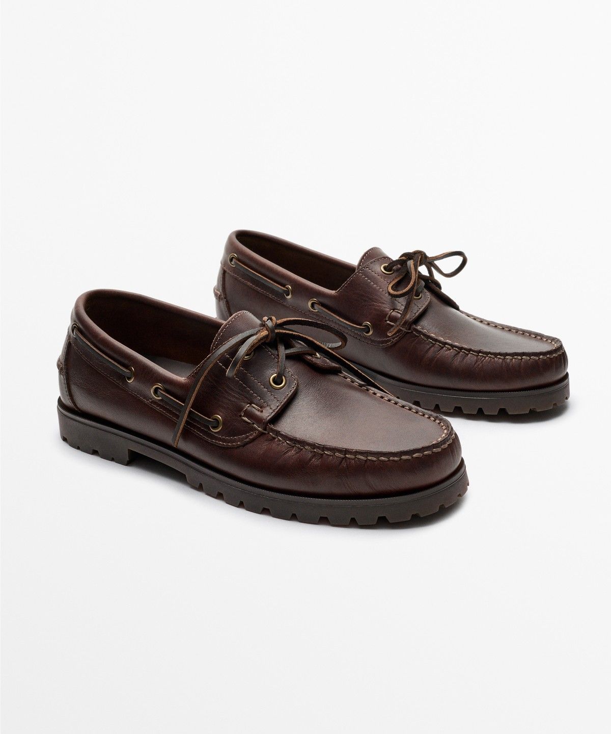 마시모두띠(MASSIMO DUTTI) 나파 가죽 보트 슈즈