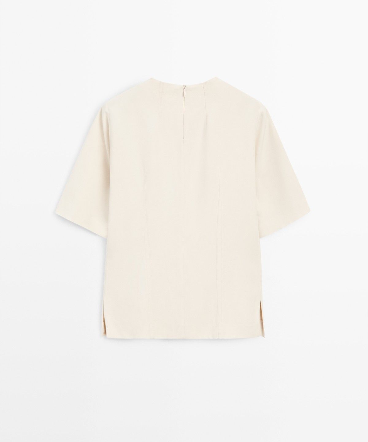 마시모두띠(MASSIMO DUTTI) 엘보 슬리브 플루이드 탑