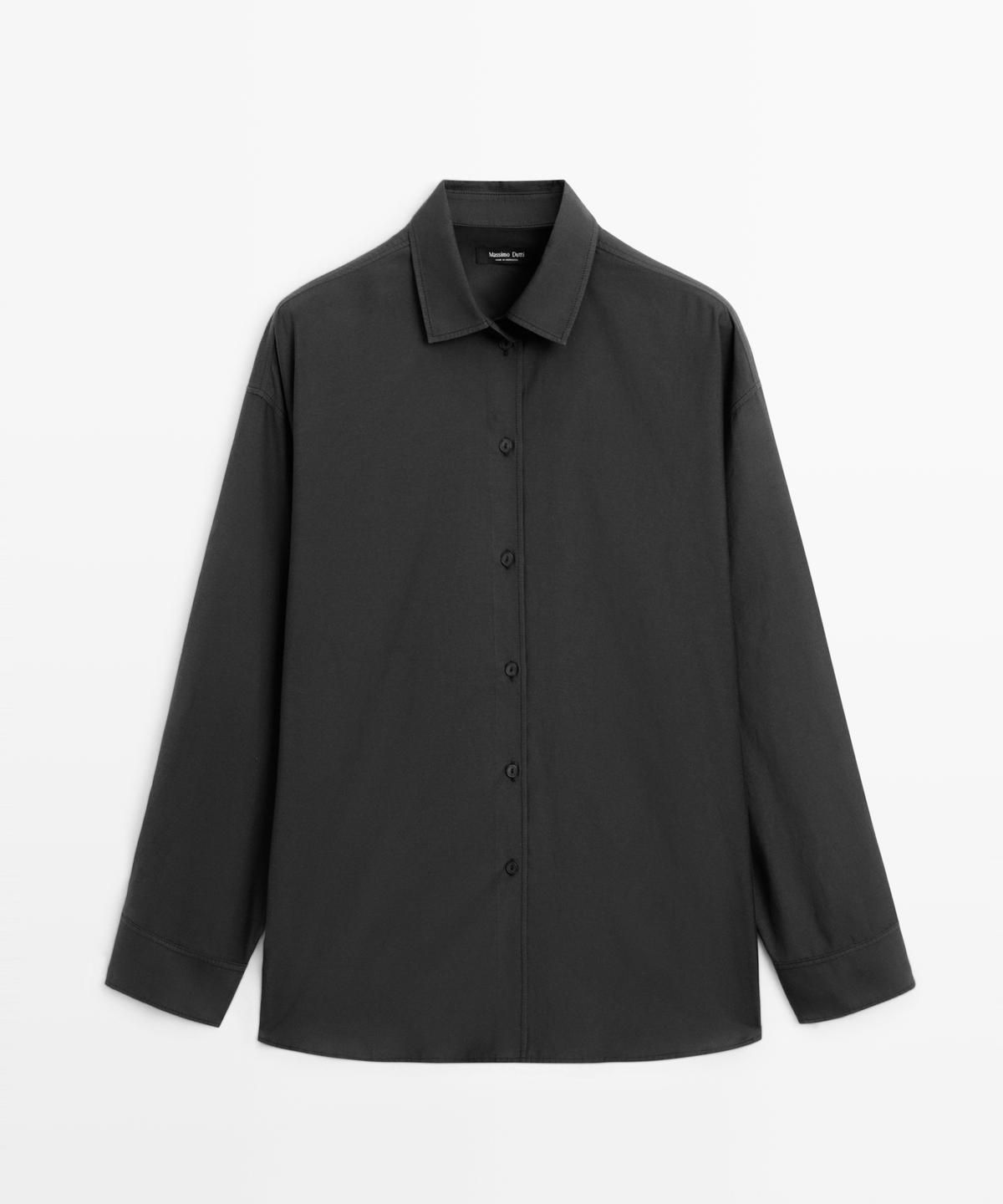 마시모두띠(MASSIMO DUTTI) 코튼 실크 블렌드 플루이드 셔츠