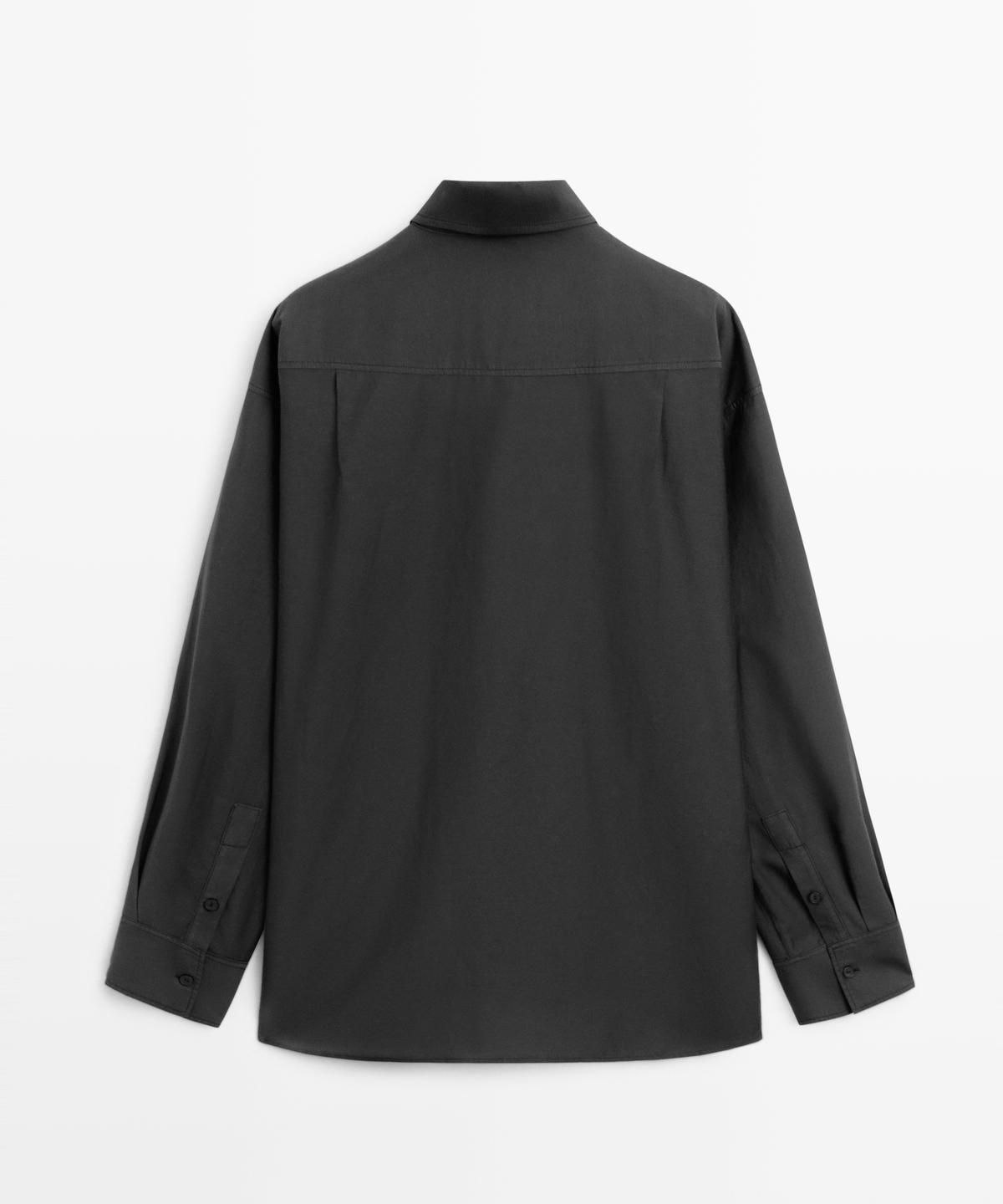 마시모두띠(MASSIMO DUTTI) 코튼 실크 블렌드 플루이드 셔츠