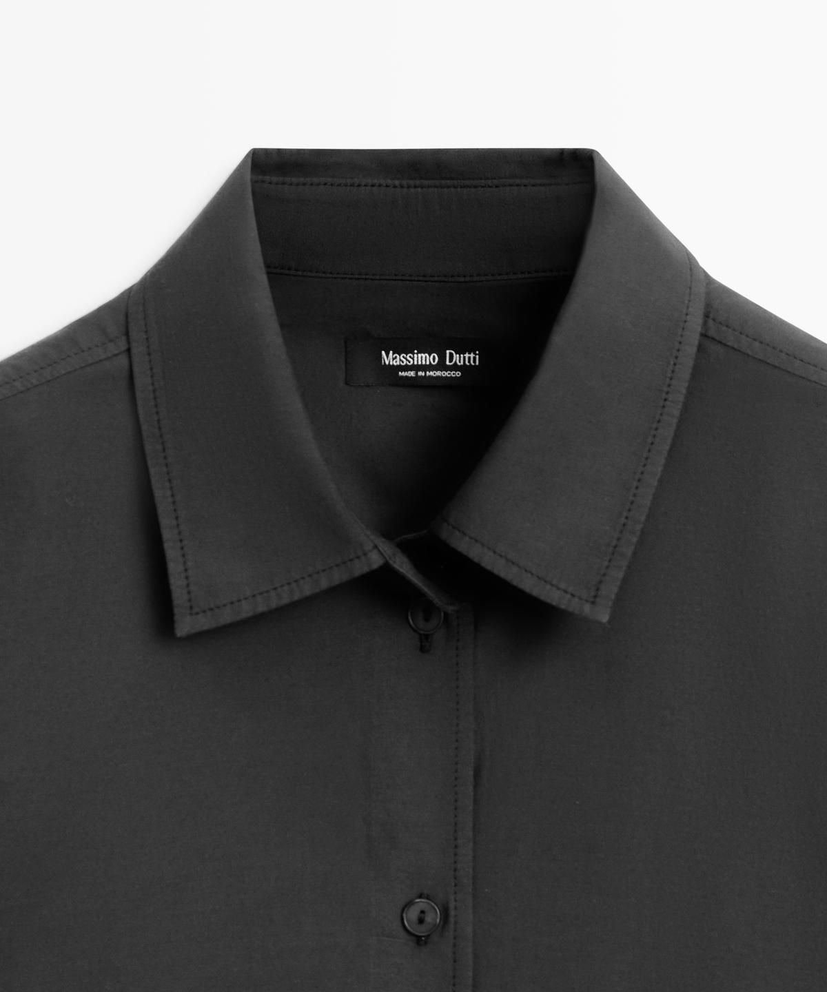 마시모두띠(MASSIMO DUTTI) 코튼 실크 블렌드 플루이드 셔츠
