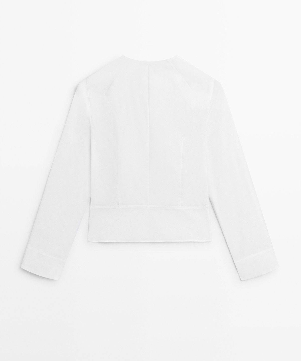 마시모두띠(MASSIMO DUTTI) 넥라인 디테일 포플린 셔츠