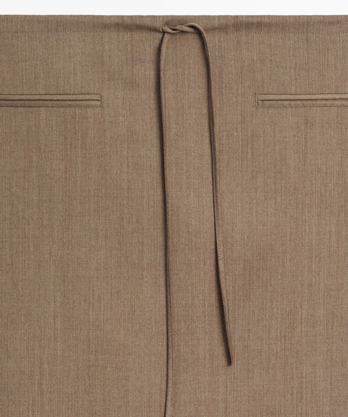 마시모두띠(MASSIMO DUTTI) 드로스트링 100% 울 미디 스커트