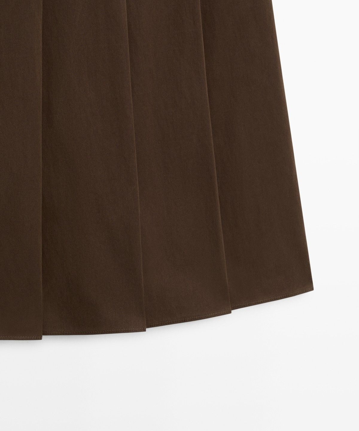 마시모두띠(MASSIMO DUTTI) 가죽 디테일 플리츠 미디 스커트