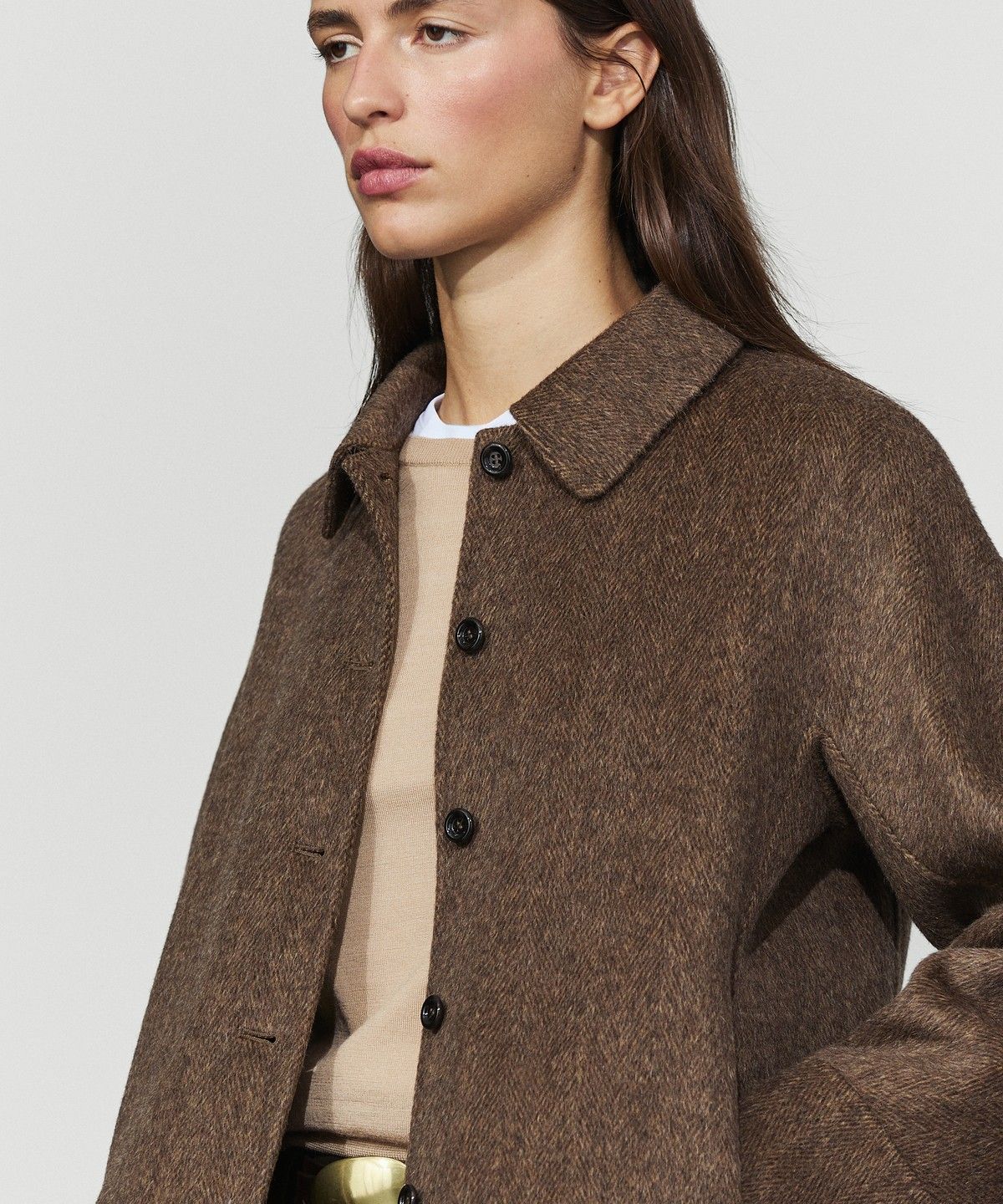 마시모두띠(MASSIMO DUTTI) 버튼 디테일 쇼트 코트