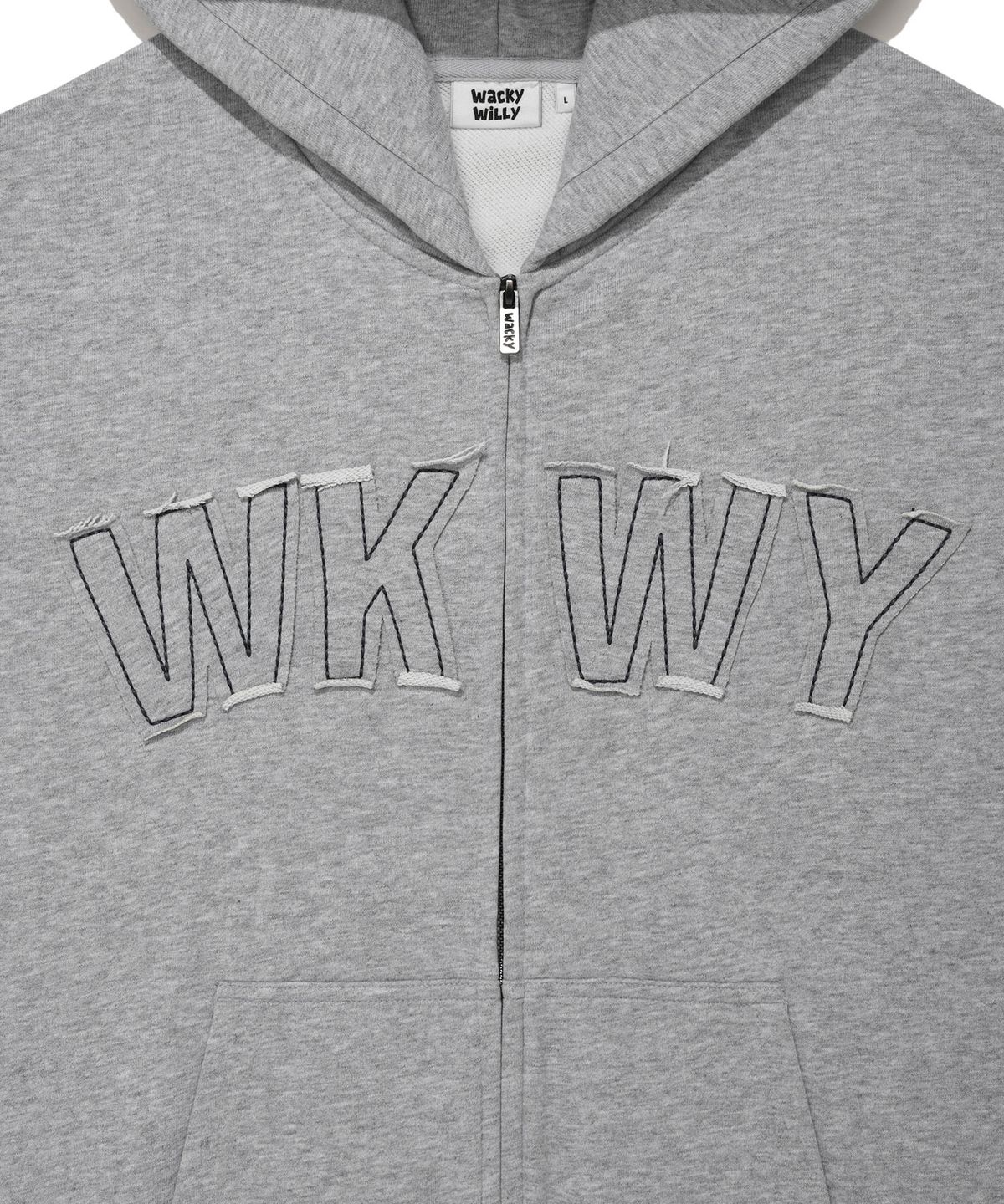 와키윌리(WACKY WILLY) WKWY 타이포 후드집업 그레이