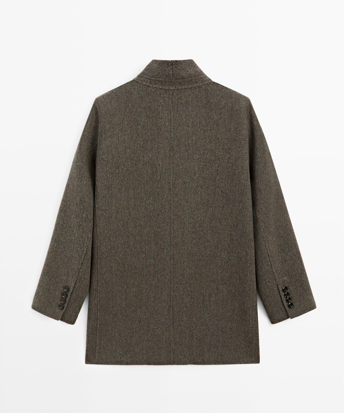 마시모두띠(MASSIMO DUTTI) 버튼 디테일 미디 더블 코트