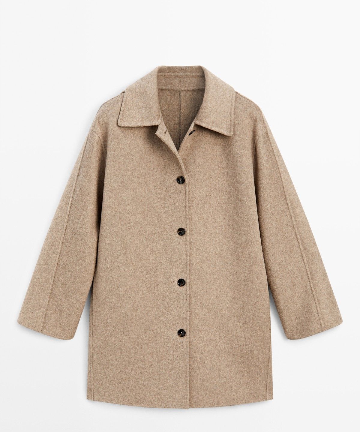 마시모두띠(MASSIMO DUTTI) 멜란지 칼라 디테일 코트