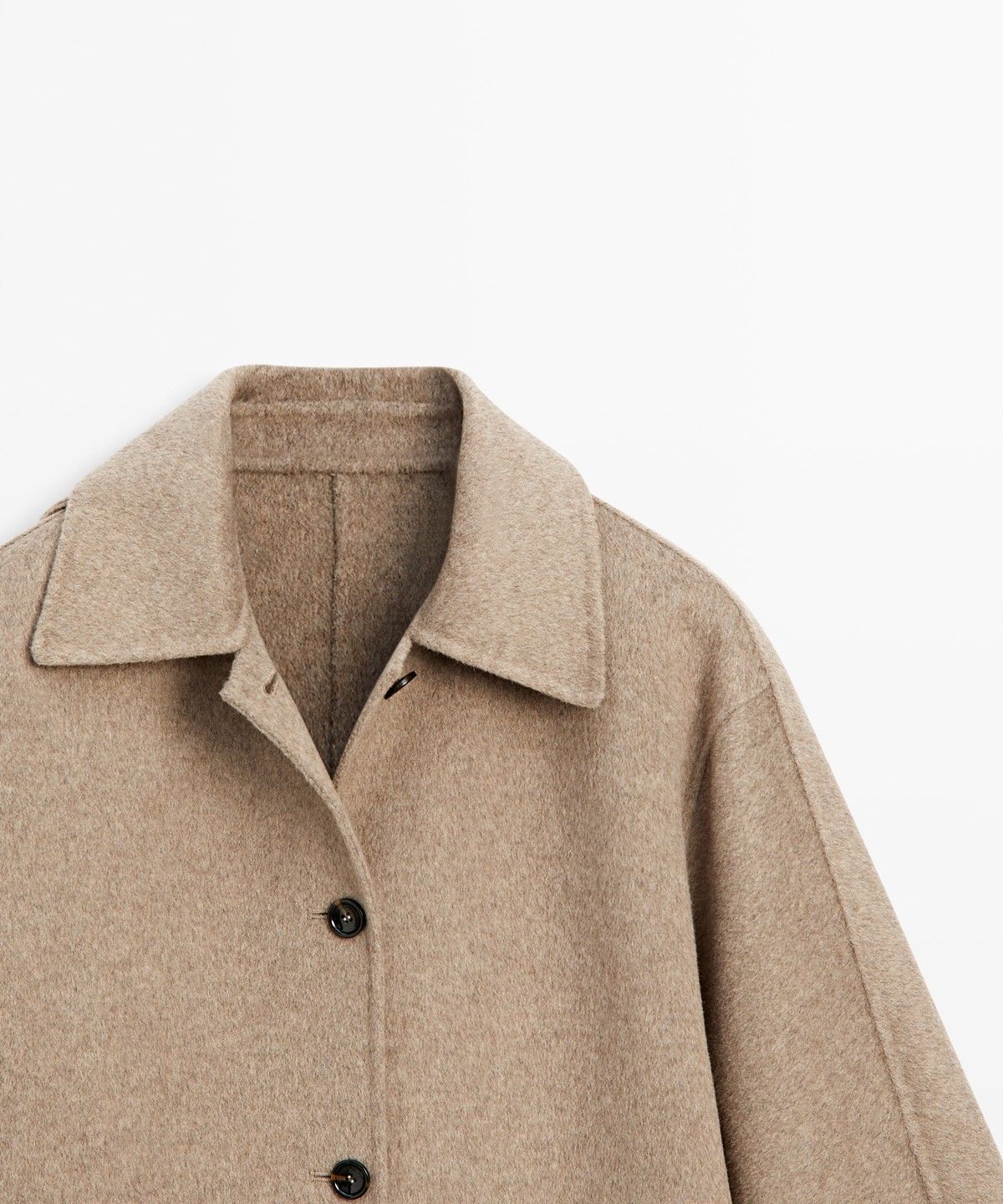 마시모두띠(MASSIMO DUTTI) 멜란지 칼라 디테일 코트