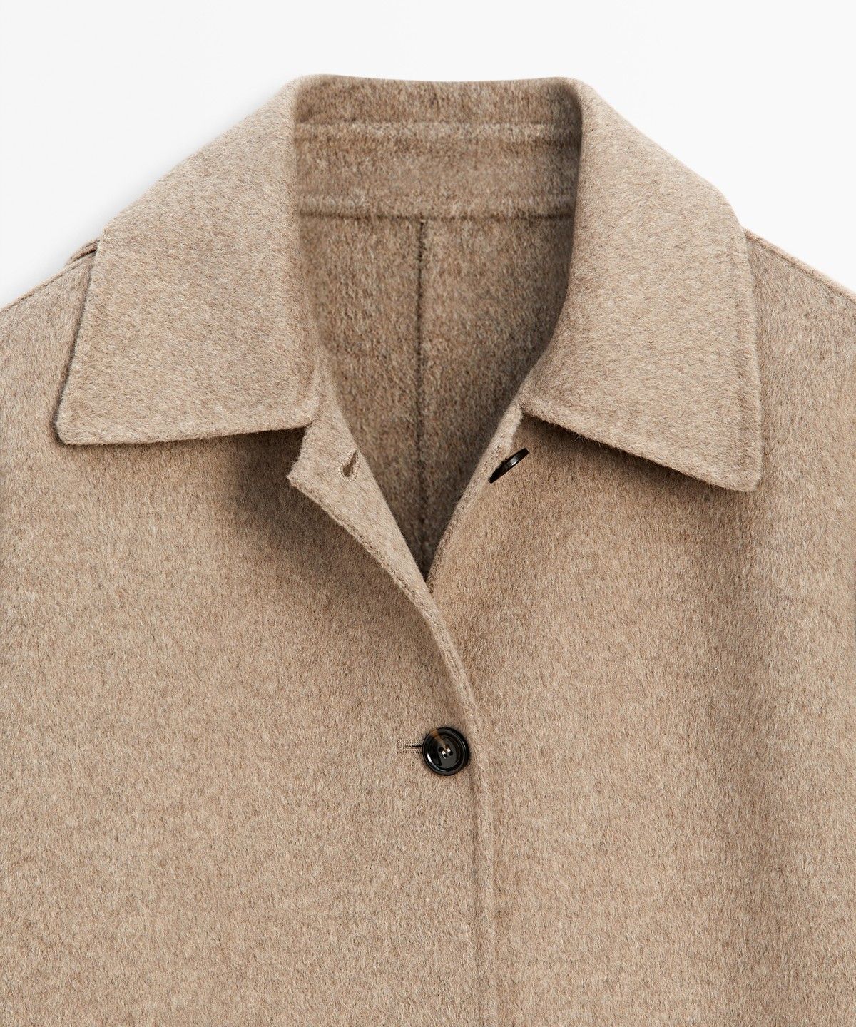 마시모두띠(MASSIMO DUTTI) 멜란지 칼라 디테일 코트