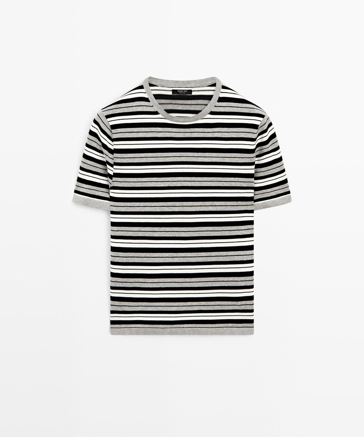 마시모두띠(MASSIMO DUTTI) 스트라이프 디테일 반팔 티셔츠