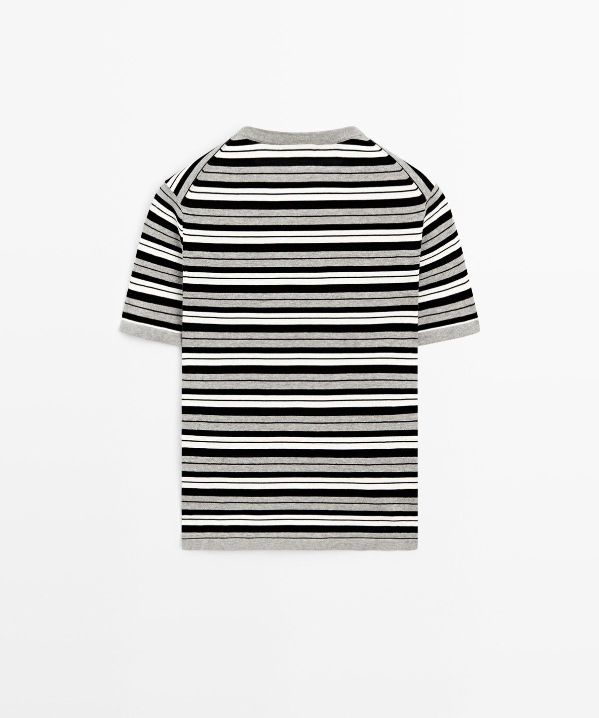 마시모두띠(MASSIMO DUTTI) 스트라이프 디테일 반팔 티셔츠