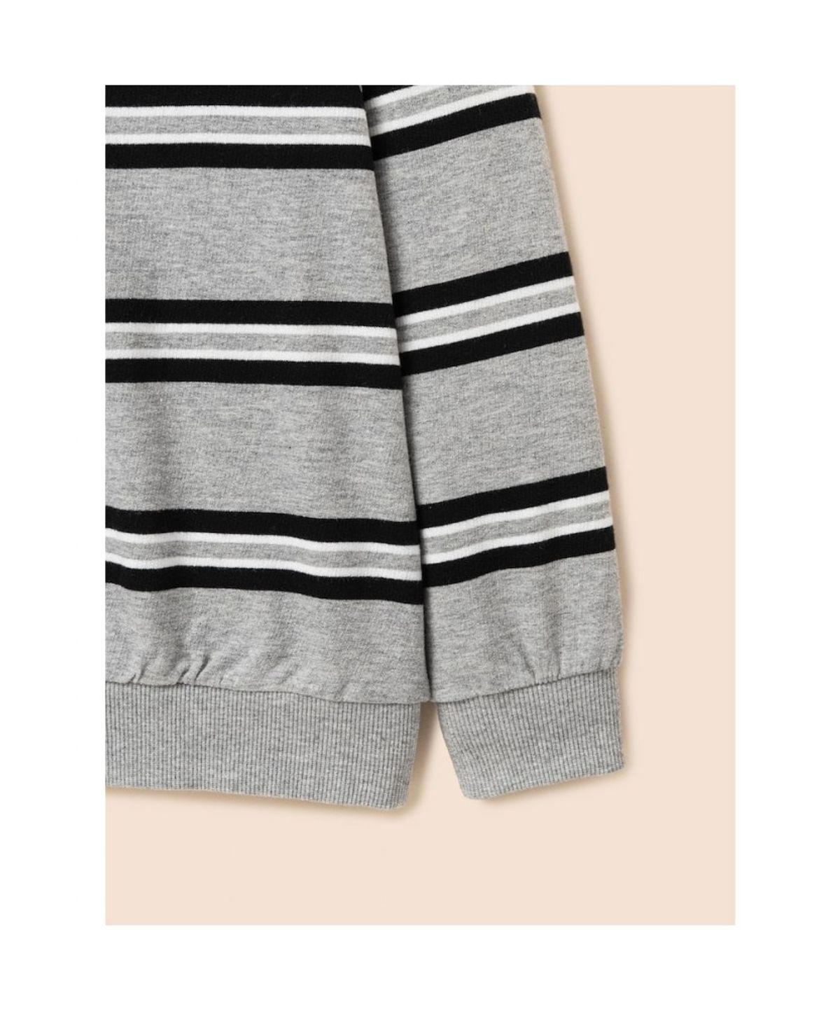 빈폴 키즈(BEANPOLE KIDS) 멀티 스트라이프 티칼라 스웻셔츠  그레이 (BI6841U013)