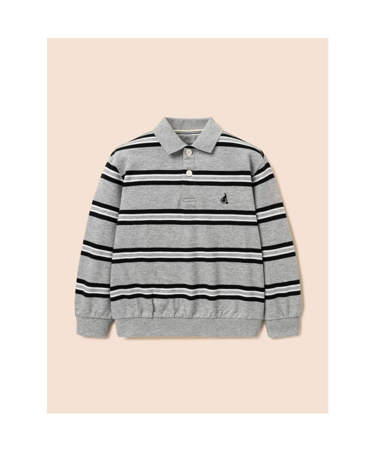 빈폴 키즈(BEANPOLE KIDS) 멀티 스트라이프 티칼라 스웻셔츠  그레이 (BI6841U013)