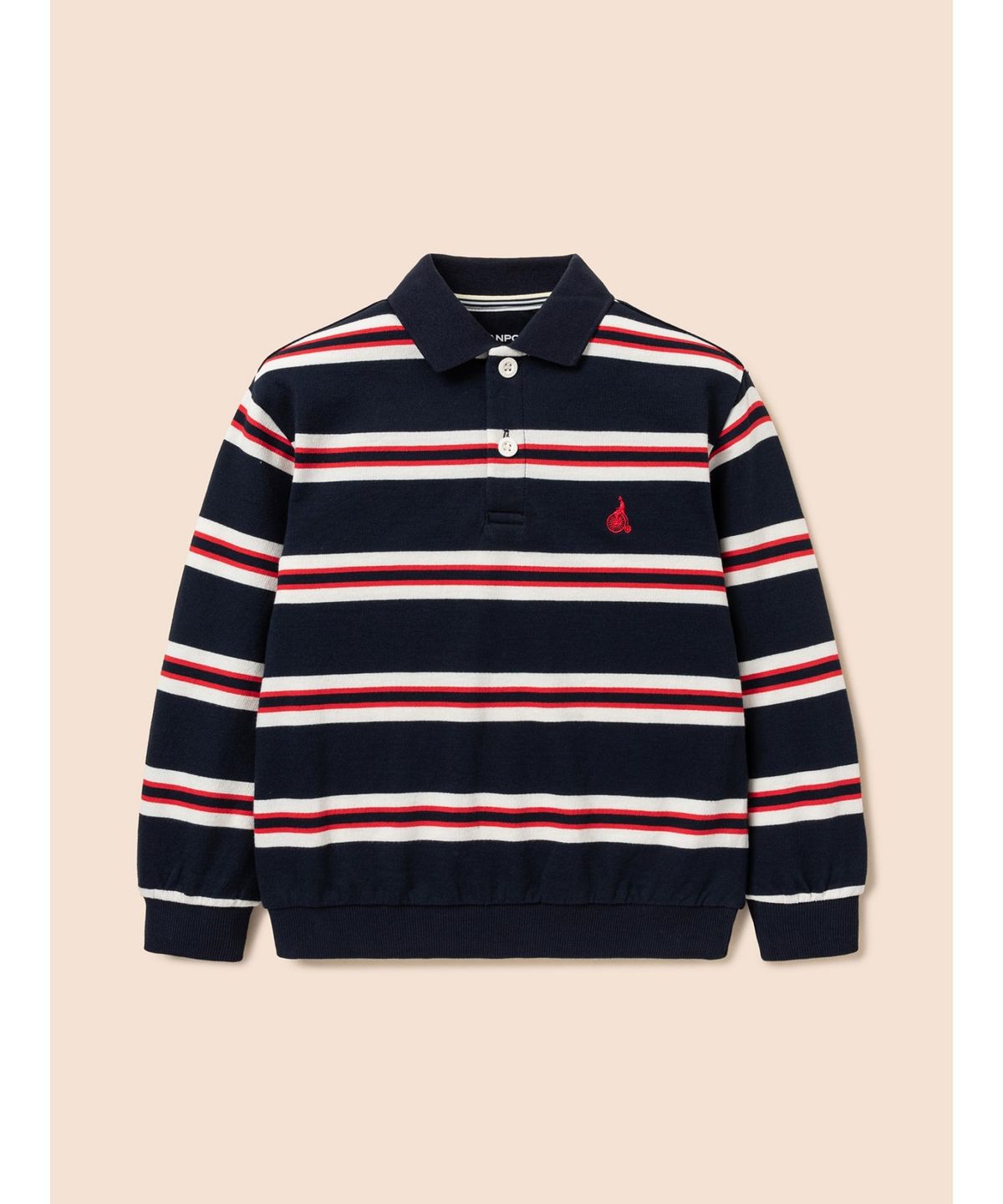 빈폴 키즈(BEANPOLE KIDS) 멀티 스트라이프 티칼라 스웻셔츠  네이비 (BI6841U01R)