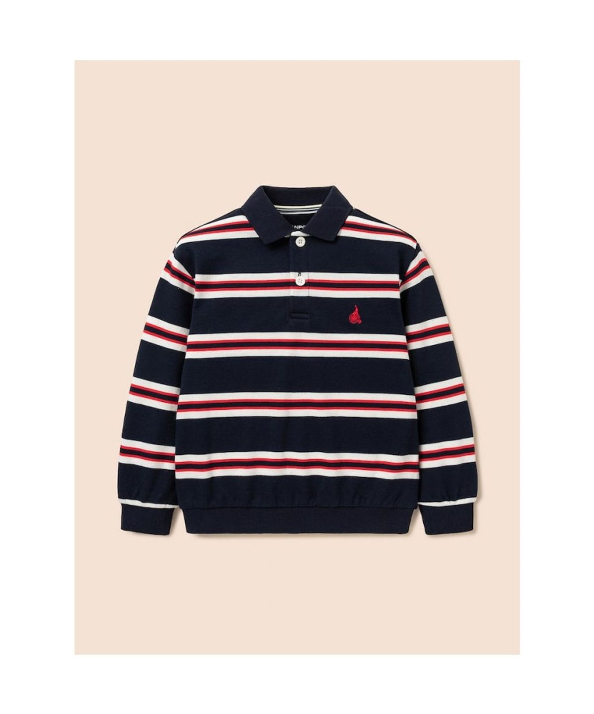빈폴 키즈(BEANPOLE KIDS) 멀티 스트라이프 티칼라 스웻셔츠  네이비 (BI6841U01R)
