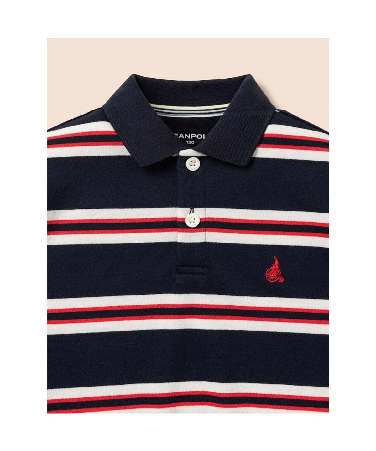 빈폴 키즈(BEANPOLE KIDS) 멀티 스트라이프 티칼라 스웻셔츠  네이비 (BI6841U01R)
