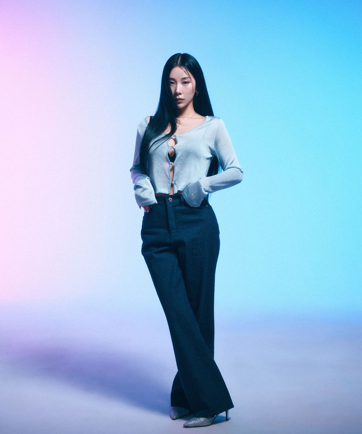 시데라(SIDERA) Twilight Glitter Straight Denim