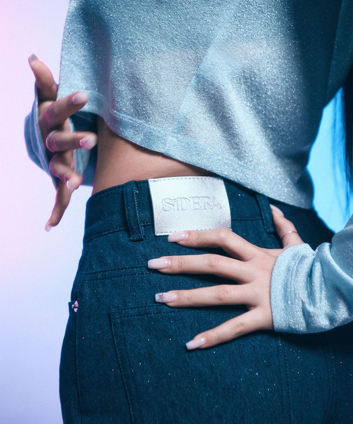 시데라(SIDERA) Twilight Glitter Straight Denim
