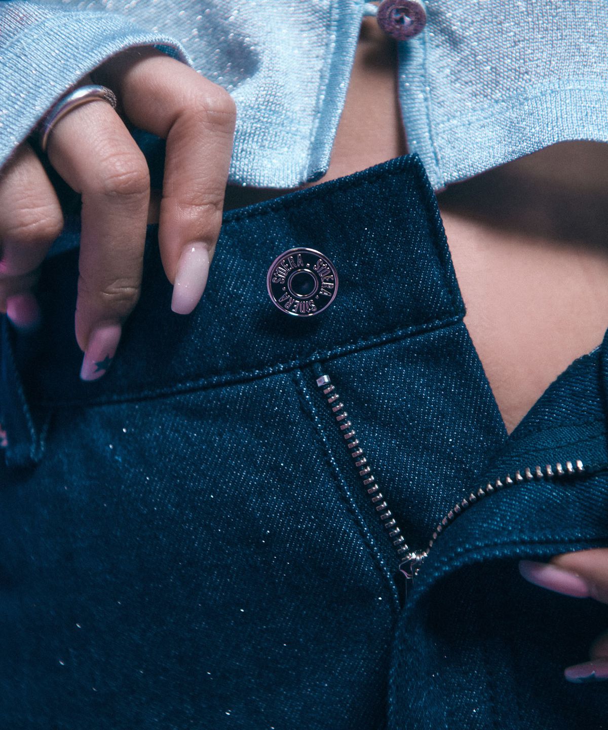 시데라(SIDERA) Twilight Glitter Straight Denim