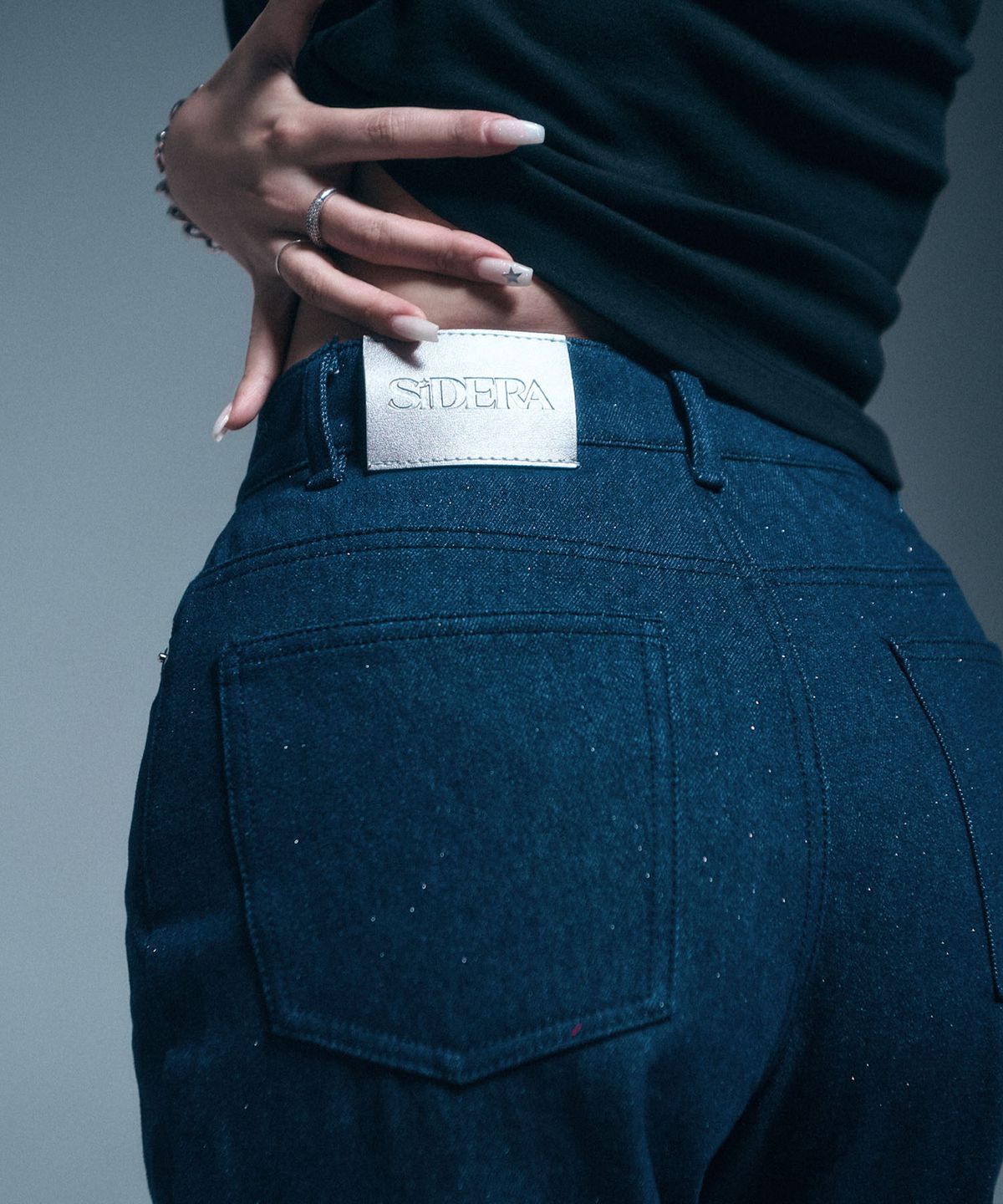 시데라(SIDERA) Twilight Glitter Straight Denim