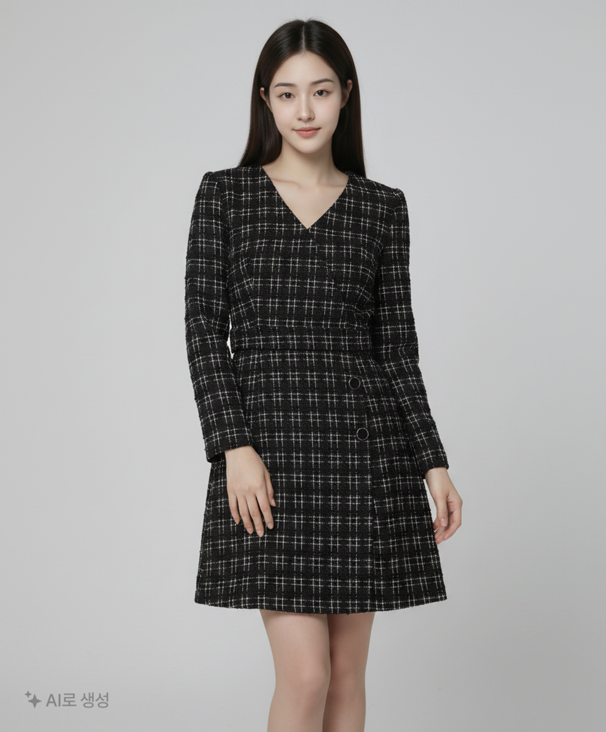 미쏘(MIXXO) 트위드 랩디테일원피스 MIWOWC111G S