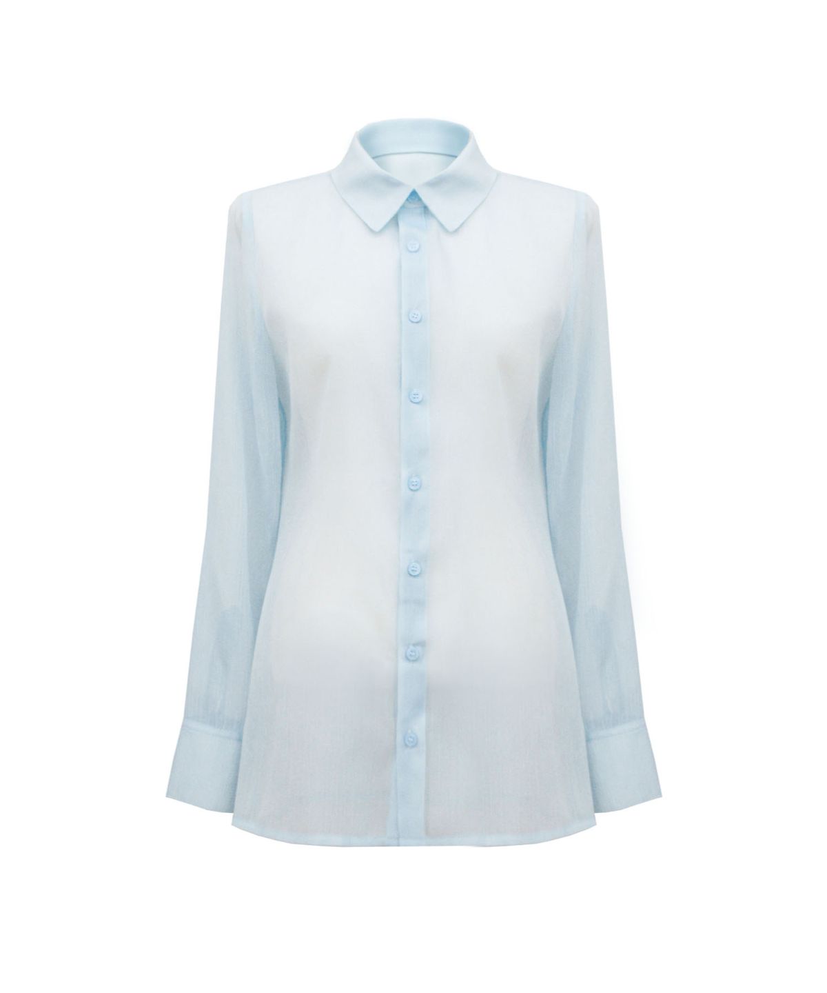 시데라(SIDERA) Whisper Glitter Sheer Shirt [Blue]