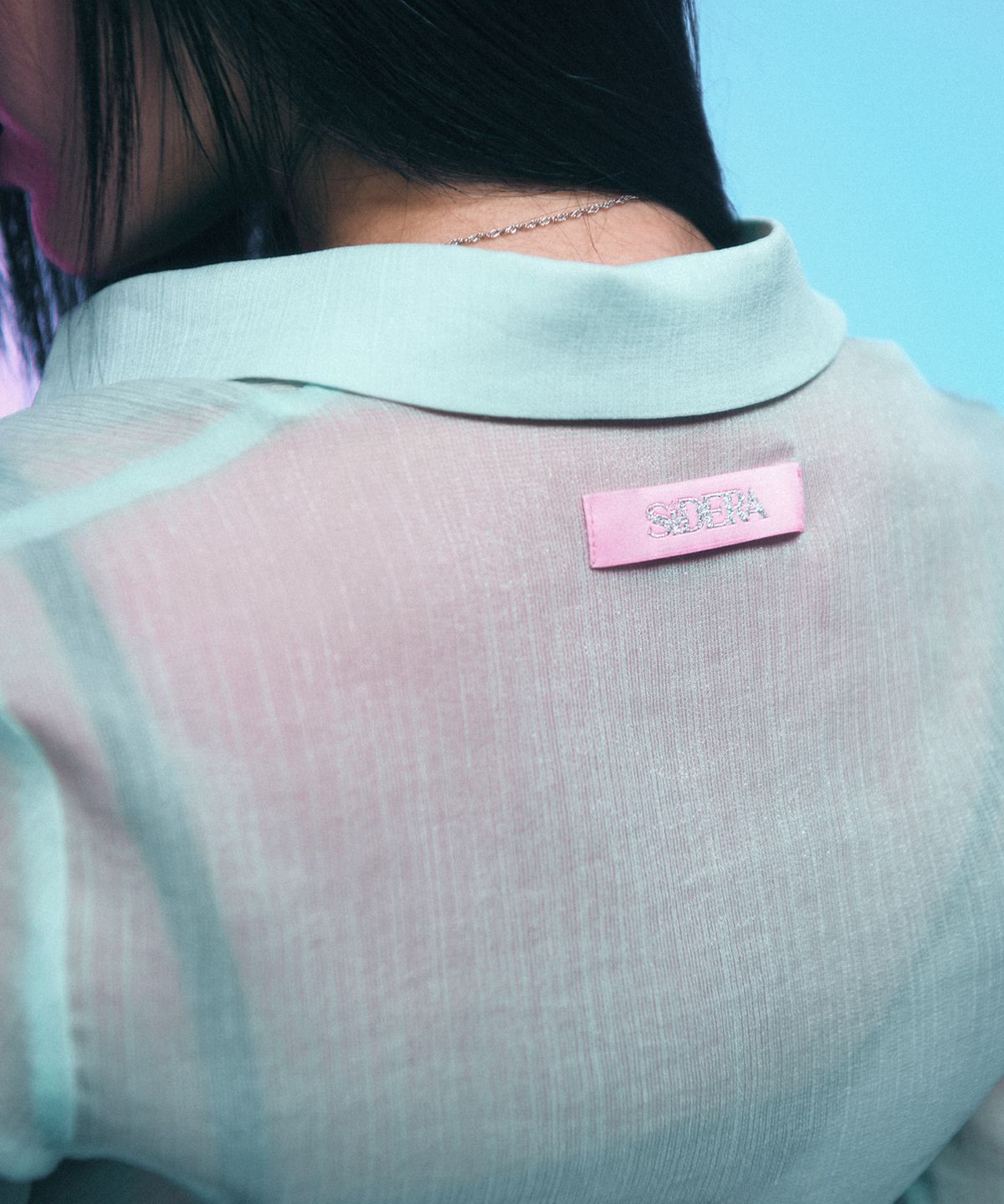 시데라(SIDERA) Whisper Glitter Sheer Shirt [Mint]