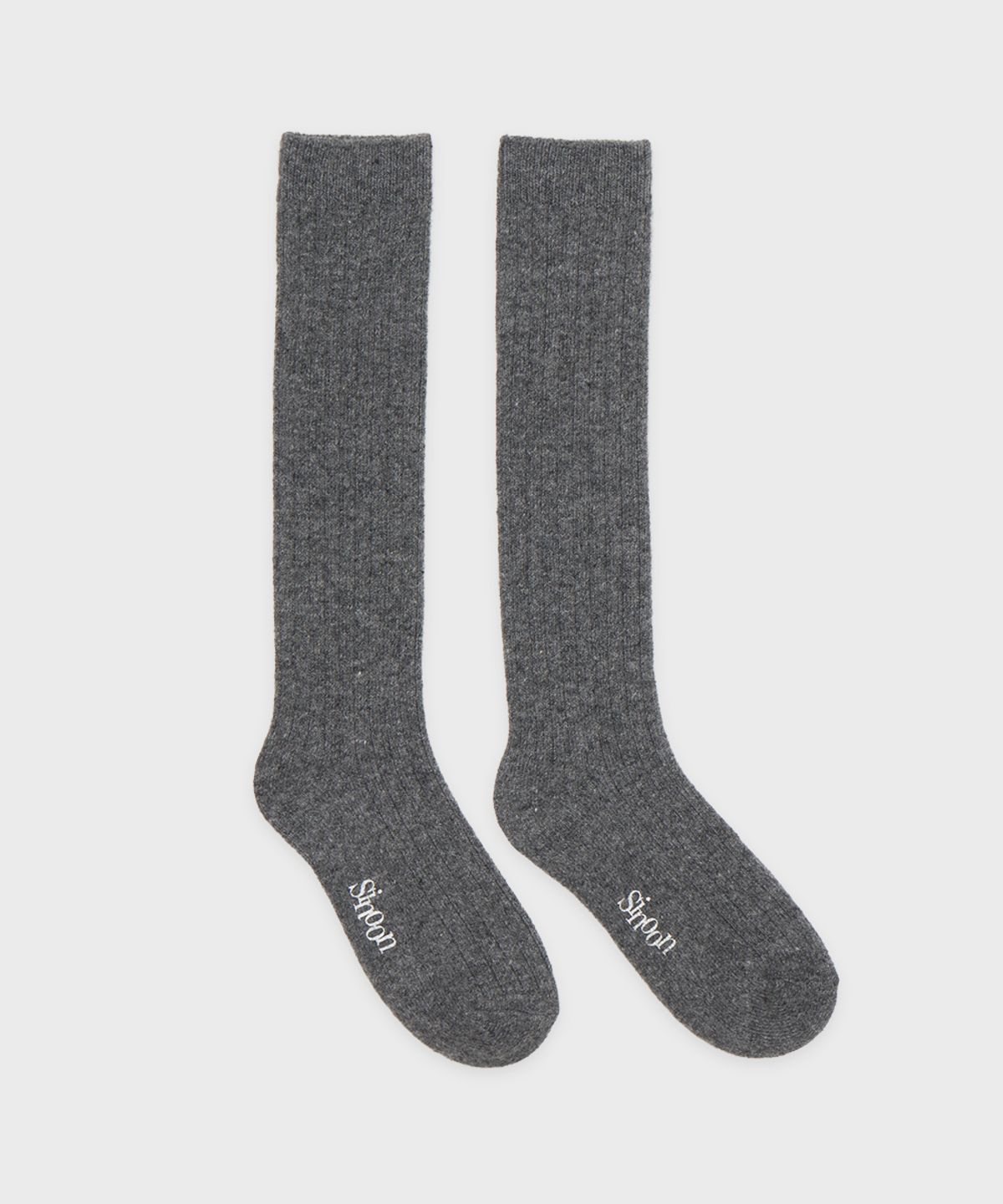 시눈(SINOON) WOOL BLEND CREW SOCKS (Melange Grey)