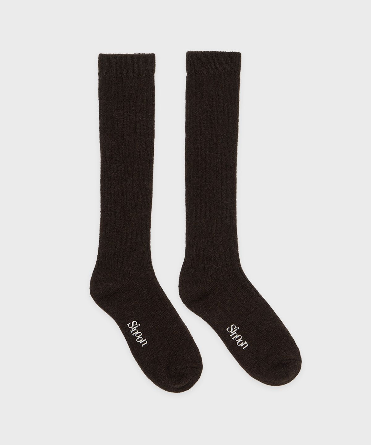 시눈(SINOON) WOOL BLEND CREW SOCKS (Brown)