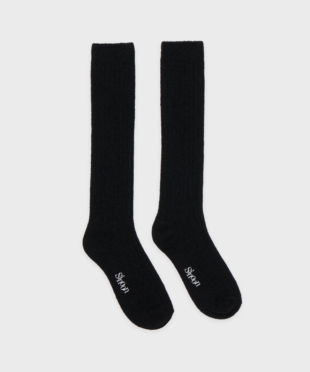시눈(SINOON) WOOL BLEND CREW SOCKS (Black)