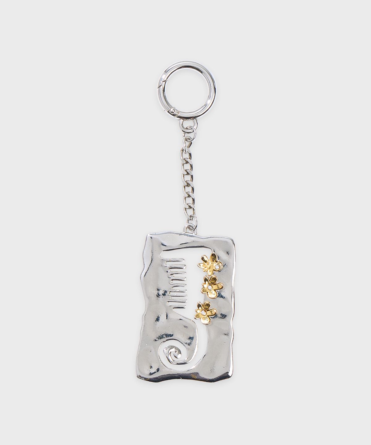 시눈(SINOON) Bloom Brush Keyring (Silver Gold)