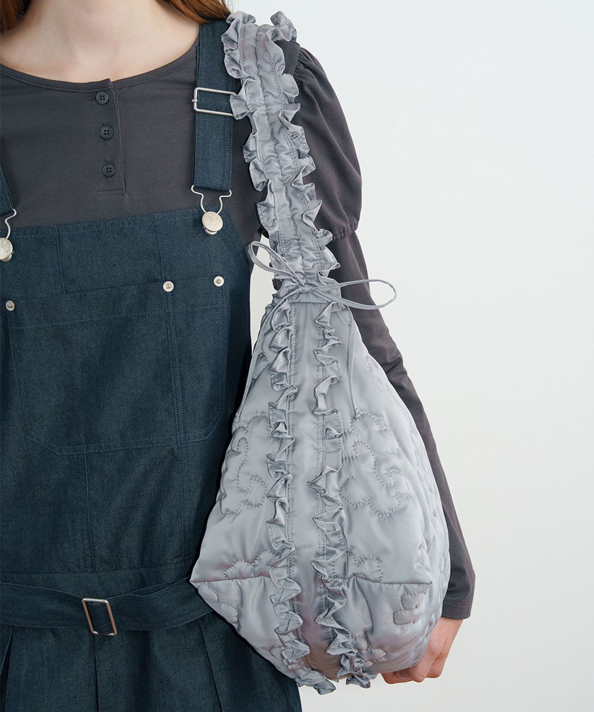 시눈(SINOON) Padded Shirring Bag (Grey)