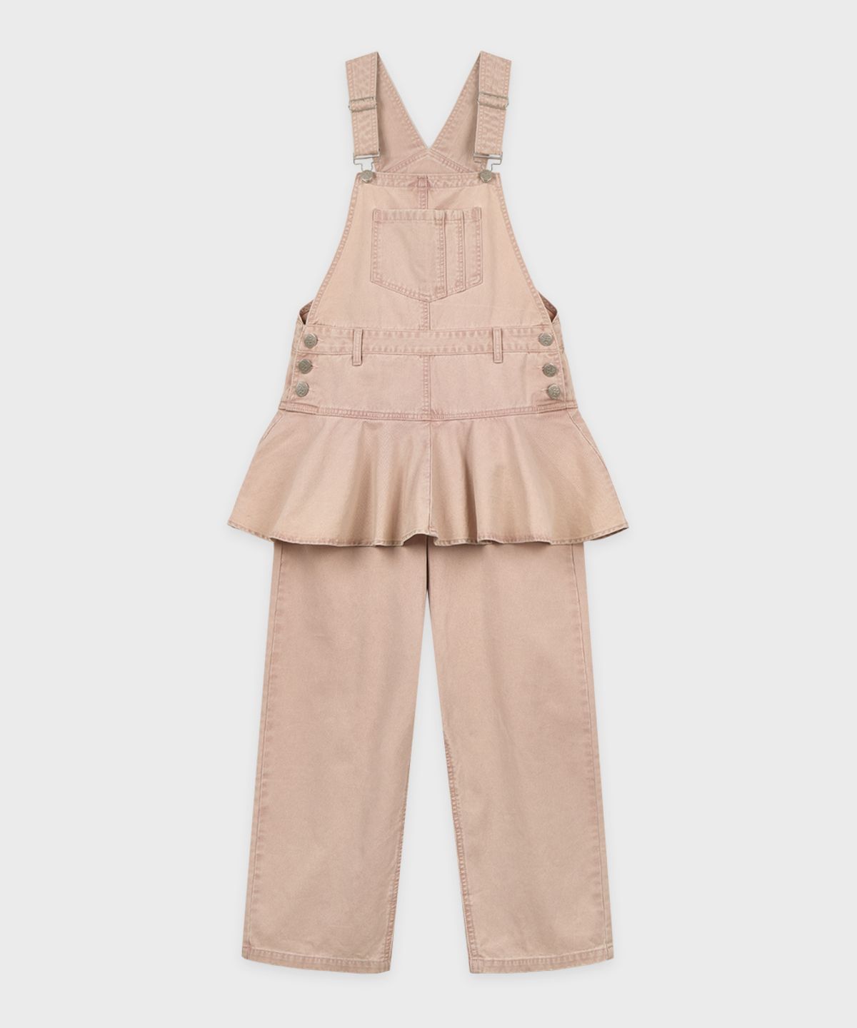 시눈(SINOON) Flare Skirt Layered Overall (Ash Pink)