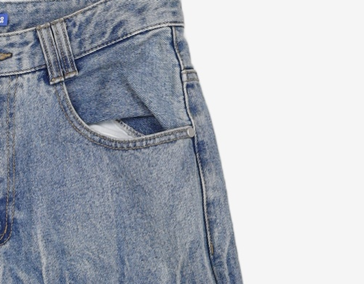 데케트(DECET) Mid Rise Wide Jeans DCPT027BlueCenter 30