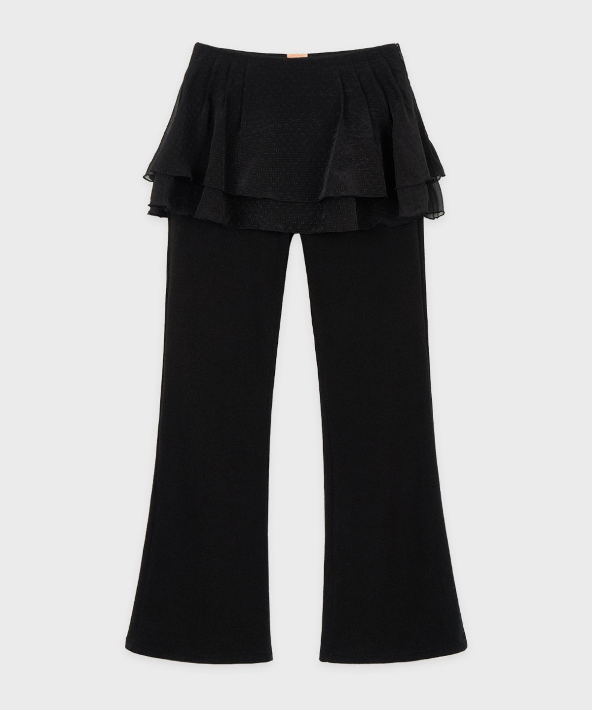 시눈(SINOON) Mesh Skirt Layered Pants (Black)